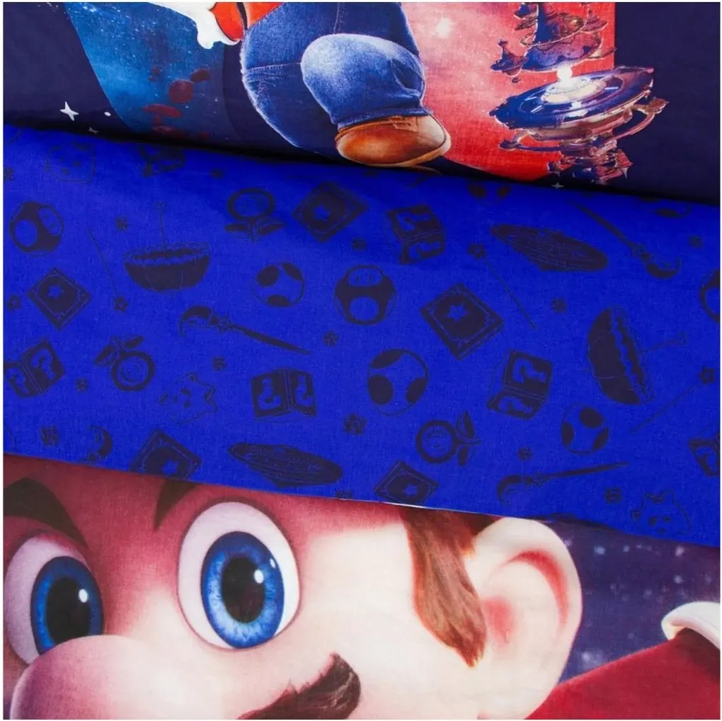 Lenjerie de pat 3D MARIO GALAXY colorata, 100% bumbac Dimensiune lenjerie de pat: 70 x 80 cm | 140 x 200 cm