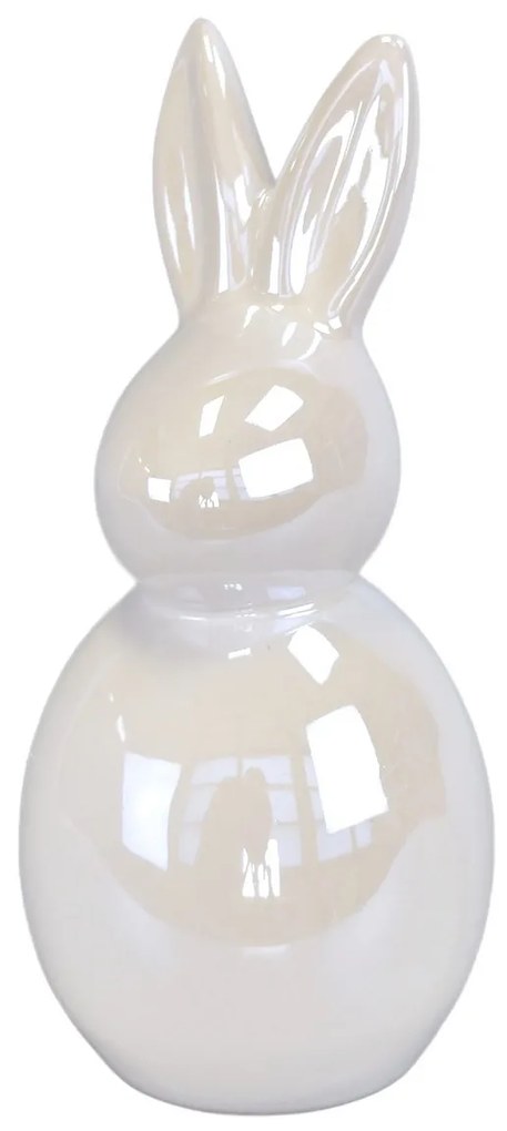 Decorațiuni de Paște Iepure alb, ceramică, 7,5 x17,5 x 7,5 cm