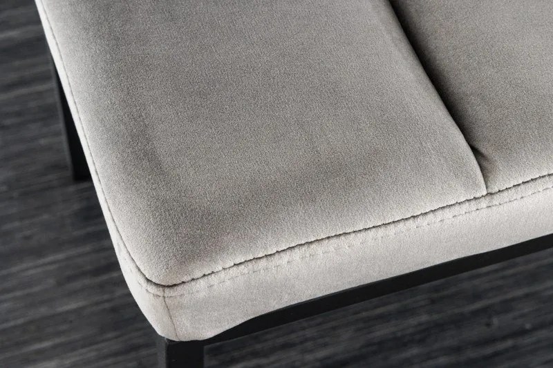 Bancheta tapitata design modern Boutique 80cm, gri deschis