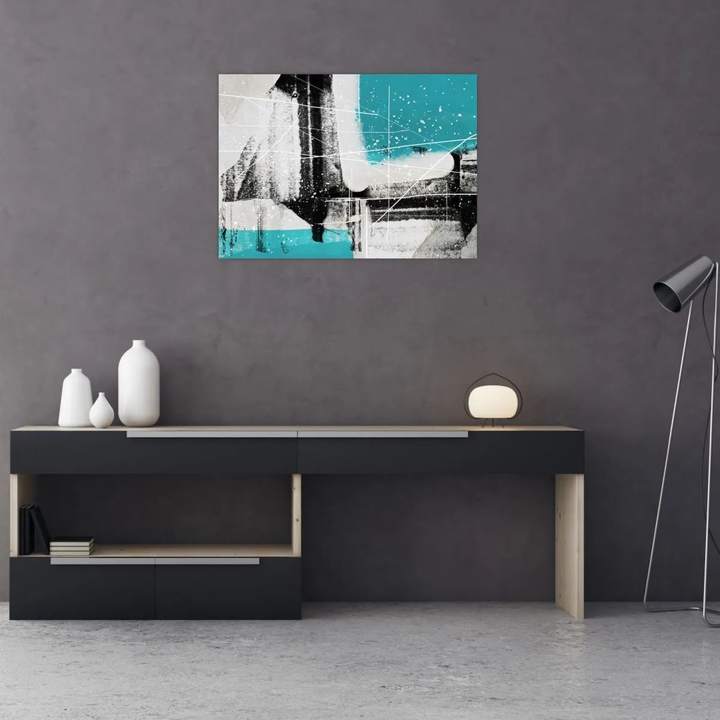 Tablou - Abstract turcoaz (70x50 cm)