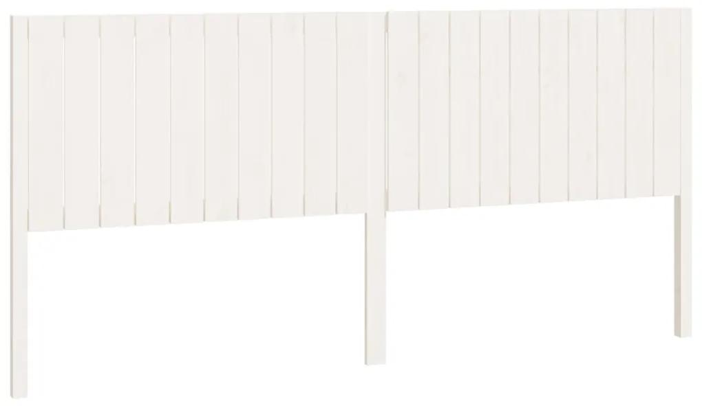 818891 vidaXL Tăblie de pat, alb, 205,5x4x100 cm, lemn masiv de pin