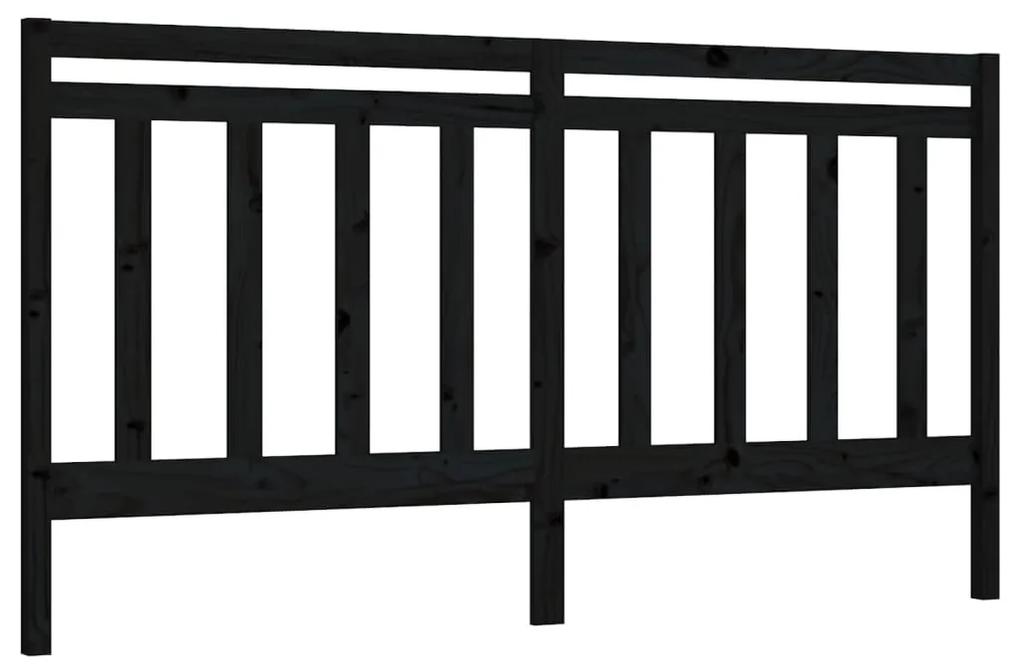 Tablie de pat, negru, 186x4x100 cm, lemn masiv de pin Negru, 186 x 4 x 100 cm, 1
