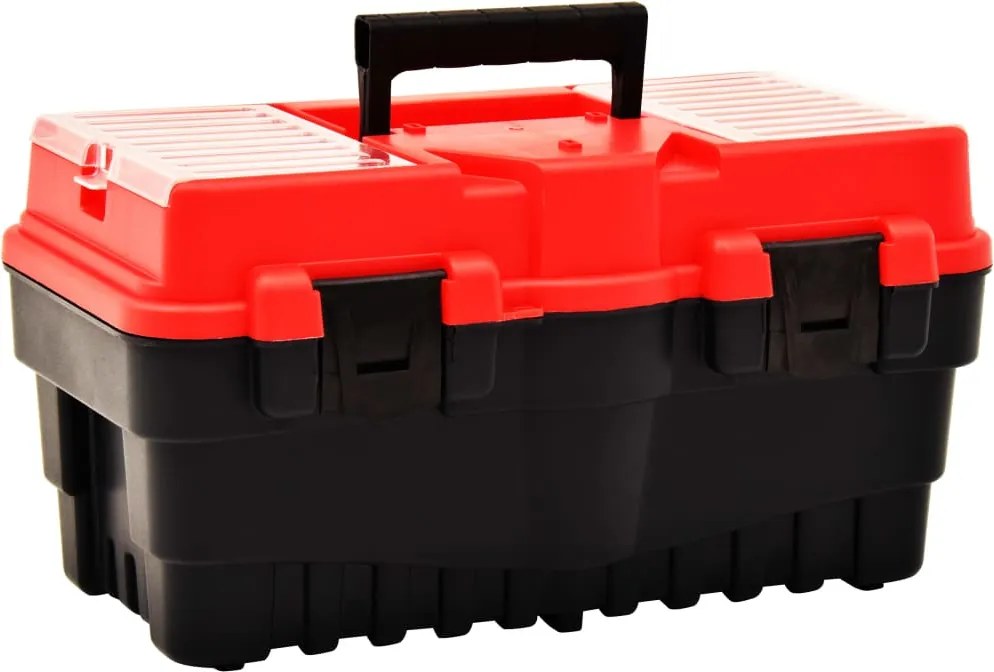 vidaXL Cutie de scule, roșu, 462x256x242 mm, plastic