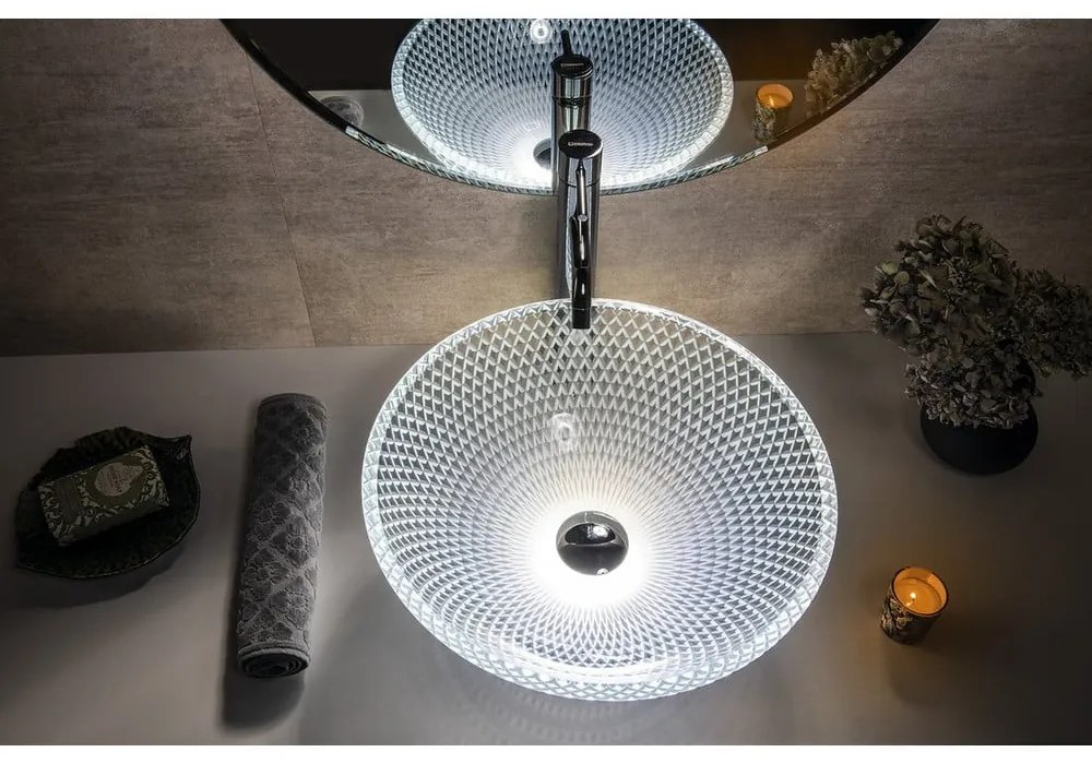 Chiuvetă rotundă din sticlă ø 42 cm Puketa – Sapho