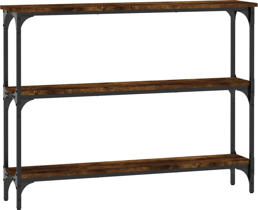 vidaXL Măsuță consolă, stejar fumuriu, 100x22,5x75 cm, lemn prelucrat