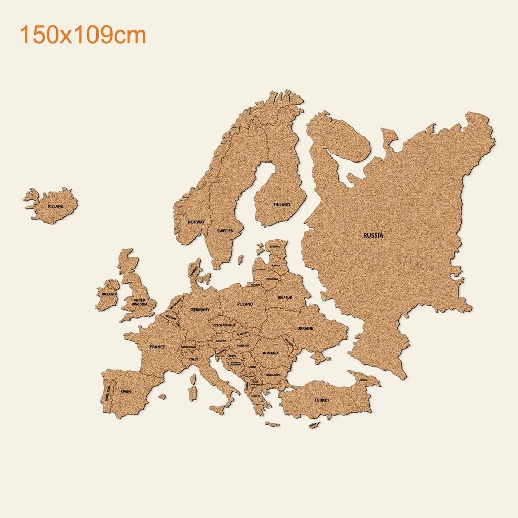 DUBLEZ | Harta Europei din plută + State în engleză