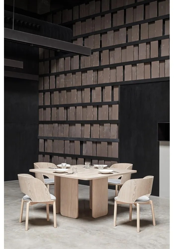 Masă dining cu aspect de lemn de frasin Teulat Arq, 137 x 137 cm