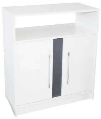 Comoda Verona 2 usi, Alb/Gri, 75 x 87 x 39 cm