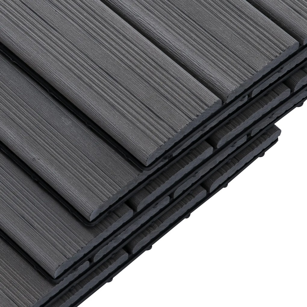 Outsunny, gresie exterior, set de 11 placi, 30x30x2.2 cm, gri | Aosom Ro