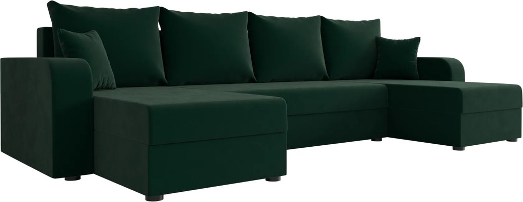 Coltar extensibil in forma de U VALERIO, verde inchis, 305x140 cm