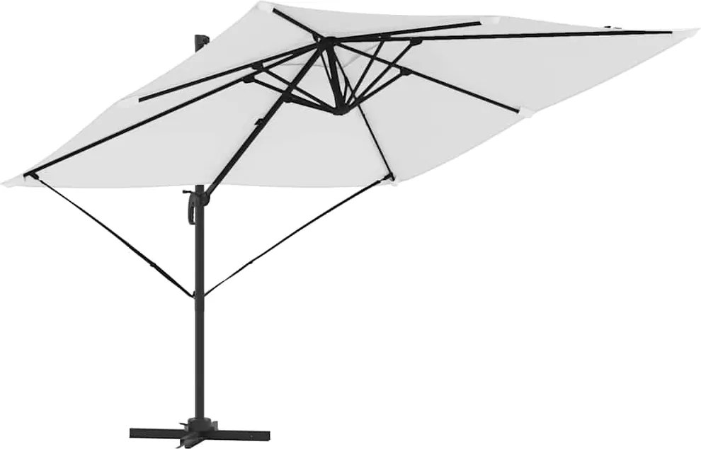 vidaXL Parasol Roma Bej 286 x 284 x 265 cm Aluminiu și poliester
