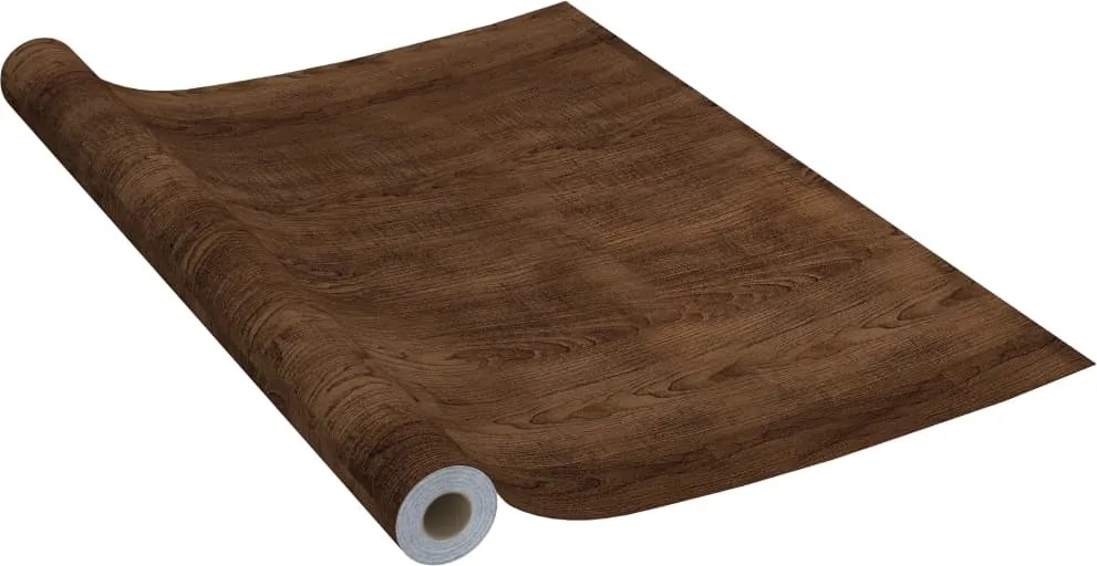vidaXL Folie de mobilier autoadezivă, stejar închis, 500 x 90 cm, PVC