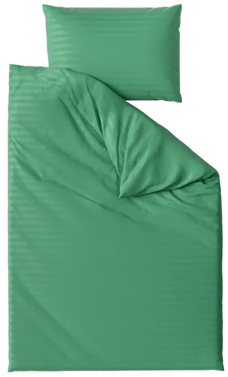 Lenjerie de pat din microfibra hoteliera JASMINE verde inchis - dunga 2 cm Dimensiune lenjerie de pat: 70 x 90 cm | 140 x 220 cm
