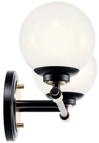 Kichler KL-BENNO2-BK-CPZ-LED Aplica de baie BENNO 2xLED/3W/230V negru/auriu IP44