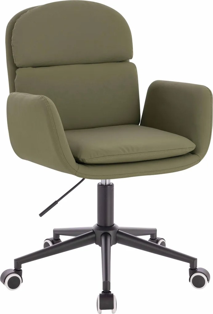 HR480K Scaun Khaki Piele Ecologica Premium Soft cu Bază Neagră