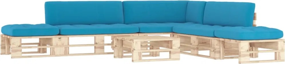 vidaXL Set mobilier de grădină cu perne, 6 piese, lemn pin tratat