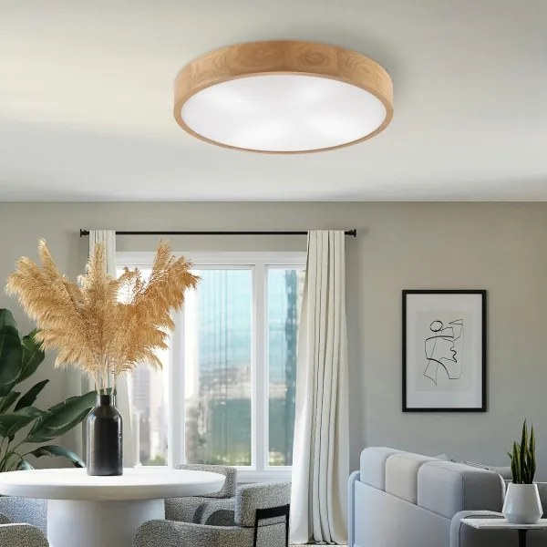 Brilagi - Plafonieră LED CARVALHO 4xE27/60W/230V, stejar, diam. 57,5 cm