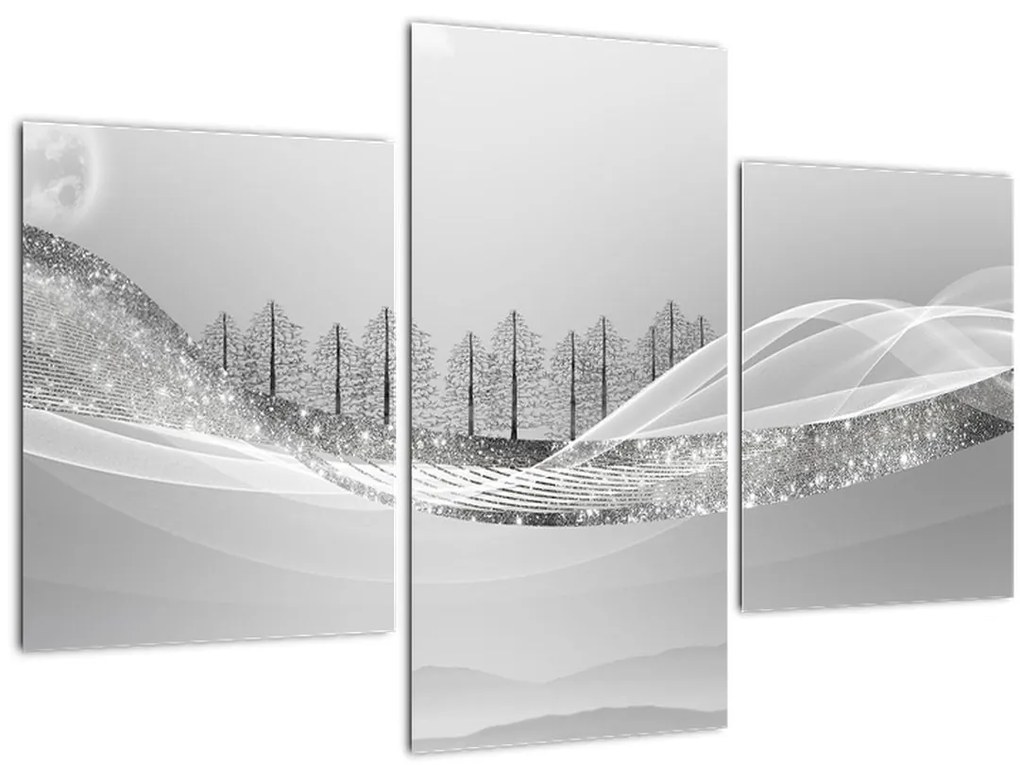 Tablou - Peisaj argintiu (90x60 cm)