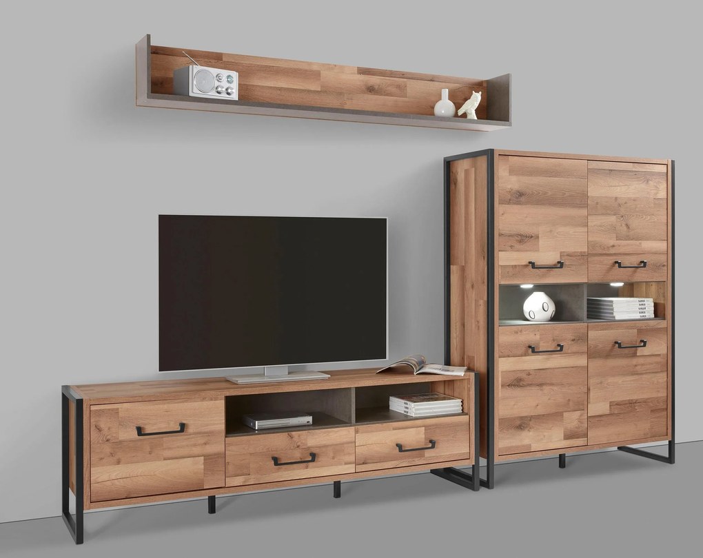 Set living 3 piese stejar Hud 287,9/41,5/183,7 cm