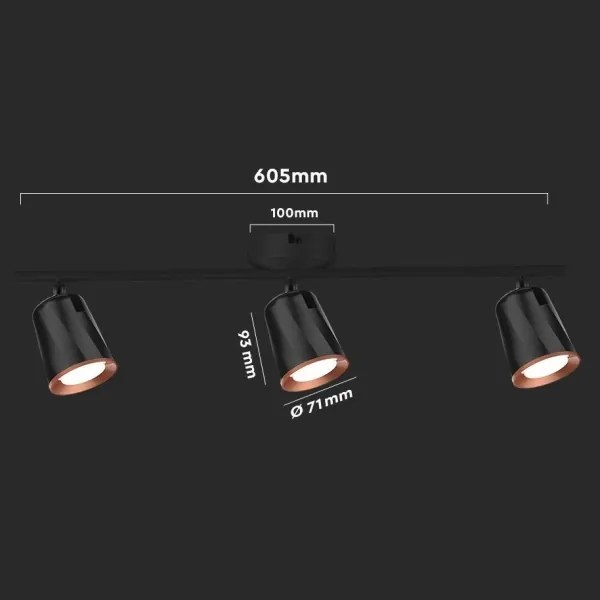 Spot LED 3xLED/5W/230V 4000K negru