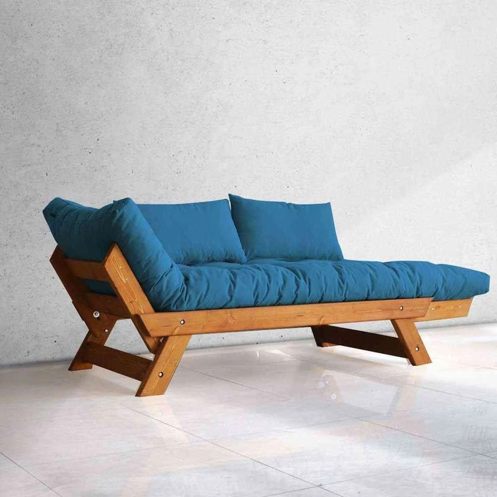 Canapea Extensibila din Lemn Adalar Albastru,180x85x75