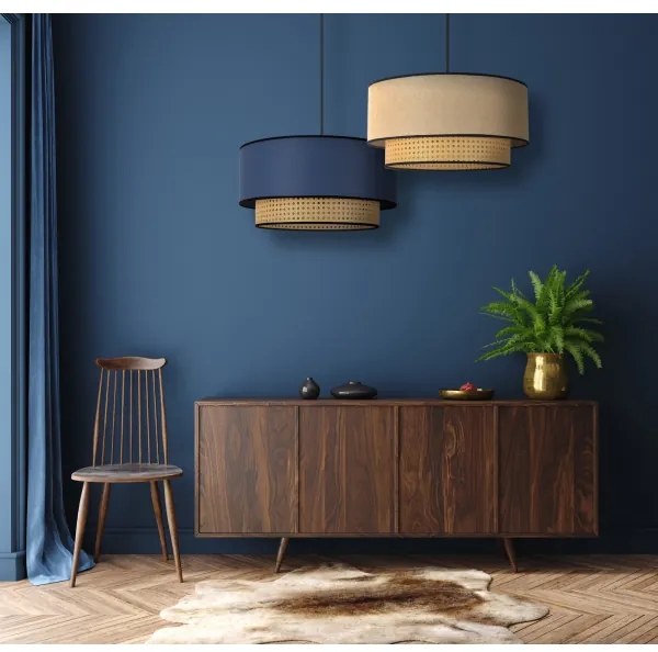 Lustră pe cablu Duolla BOHO 1xE27/15W/230V d. 45 cm bej/ratan