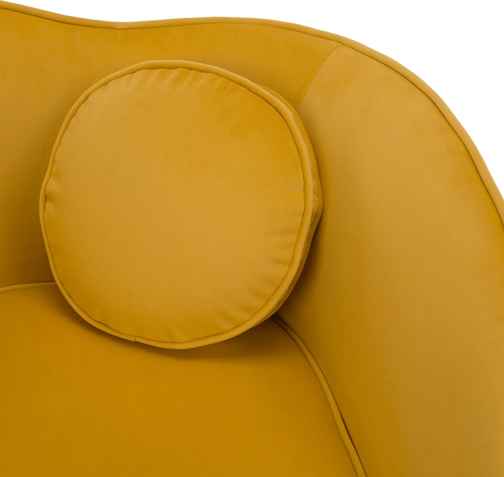 Fotoliu de design, ţesătură Velvet galbenă/gold crom auriu, EZIO