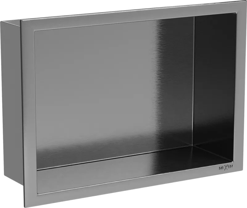 Mexen X-Wall-R raft de nișă cu guler 30 x 20 cm, Gri metalic periat - 19E0302010