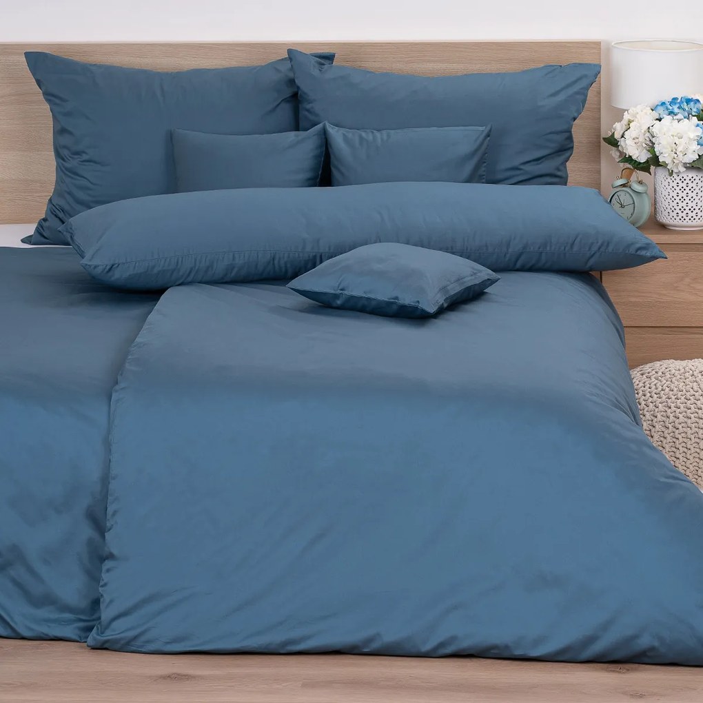 Lenjerie de pat din satin 4Home Sea Blue, 140 x 220 cm, 70 x 90 cm