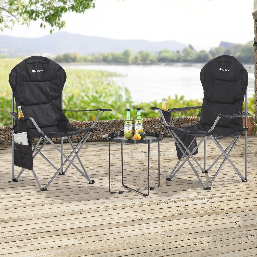 Juskys Scaun de camping Lido - negru