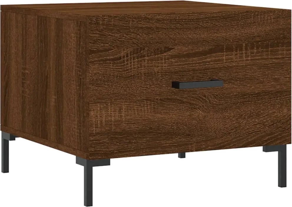 vidaXL Măsuță de cafea, stejar maro, 50x50x40 cm, lemn prelucrat