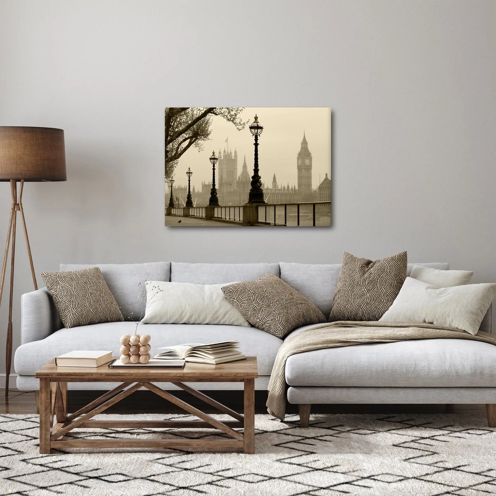 Tablou - Londra în ceață, Anglia (70x50 cm)