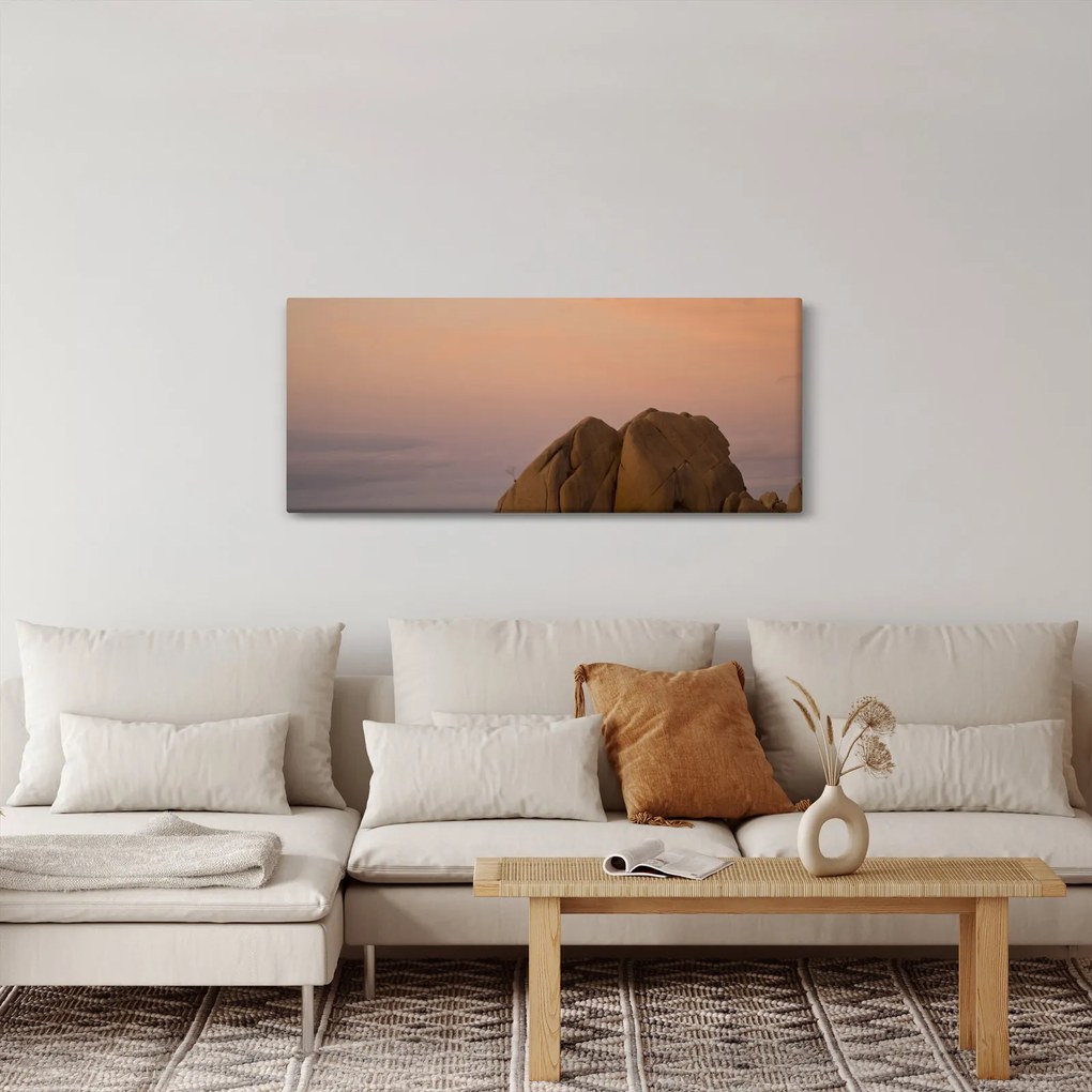 Tablou cuu apus de soare în stânci (120x50 cm)