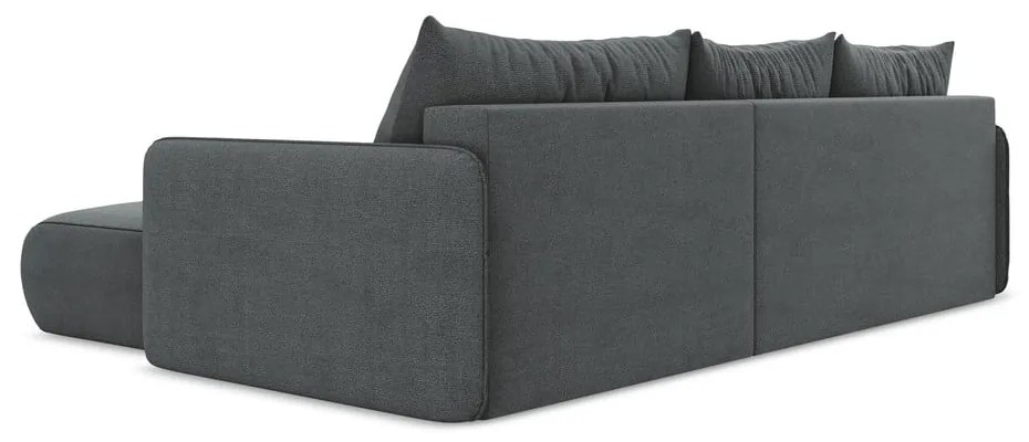 Colțar gri extensibil/cu spațiu de depozitare (cu colț pe partea dreaptă) Nanea – Makamii