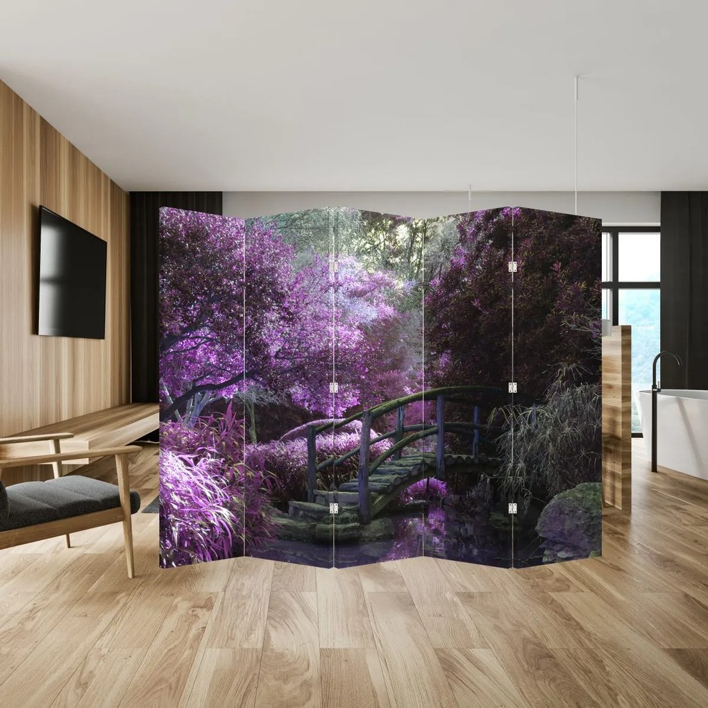 Paravan - Copaci violeți (210x170 cm)