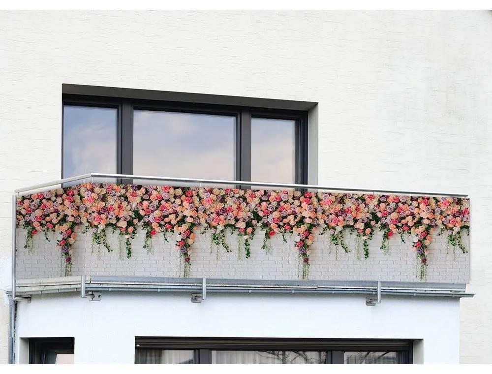 Paravan pentru balcon roz/gri 500x85 cm Roses - Maximex