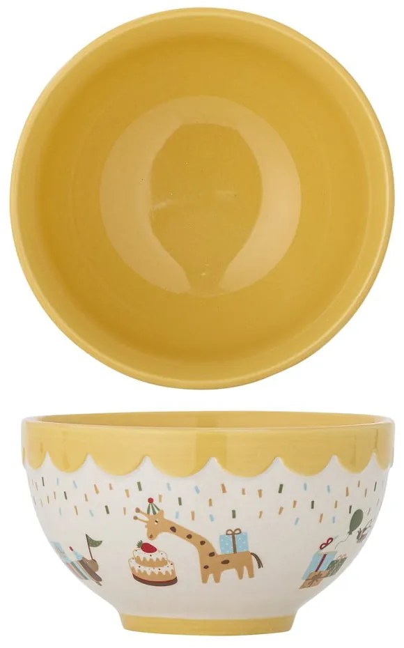 Bol pentru copii galben/crem din gresie ø 13,5 cm Celebrate – Bloomingville Mini