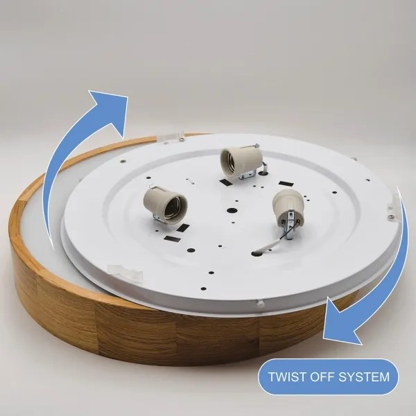 Plafonier OAK 3xE27/60W/230V stejar Ø 47,5 cm