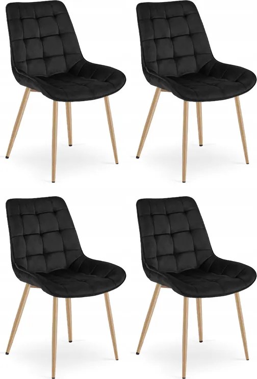 Scaun de catifea neagra BERA