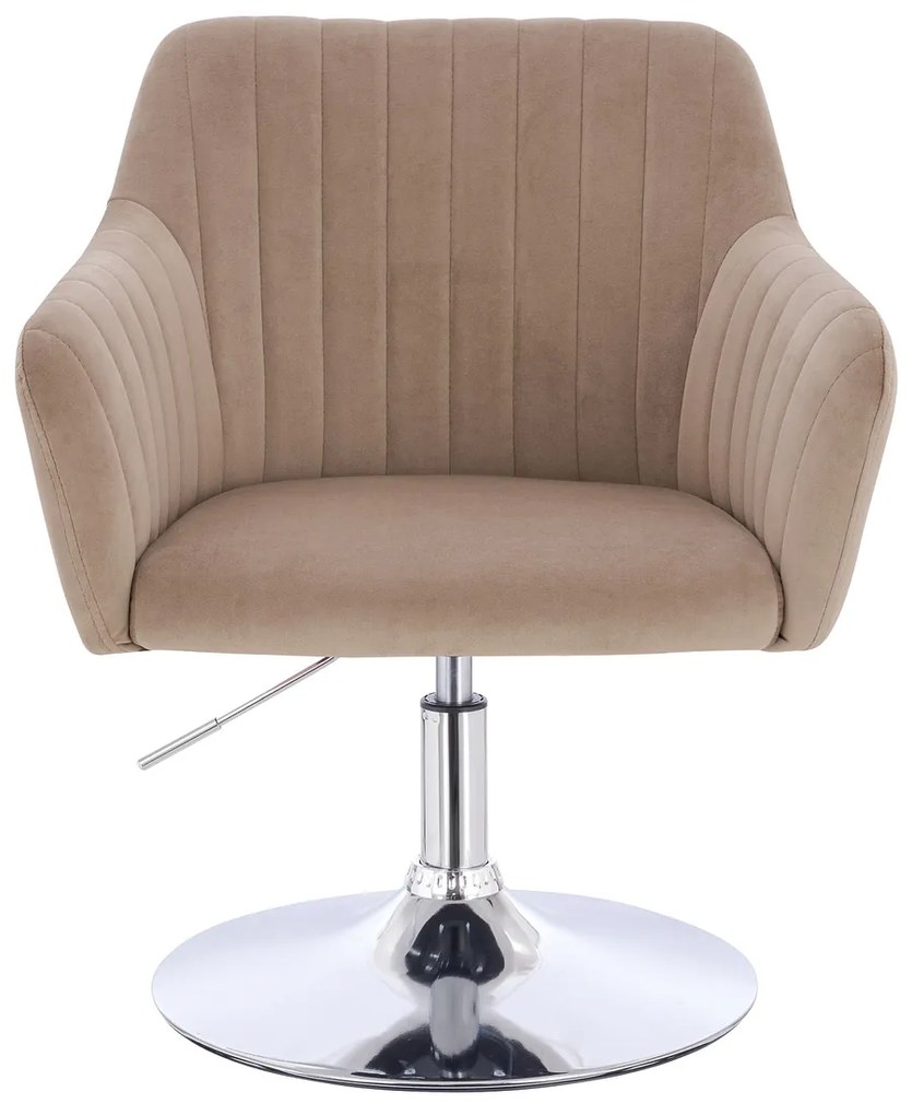 HR190N Scaun Latte din Catifea cu Bază Cromata