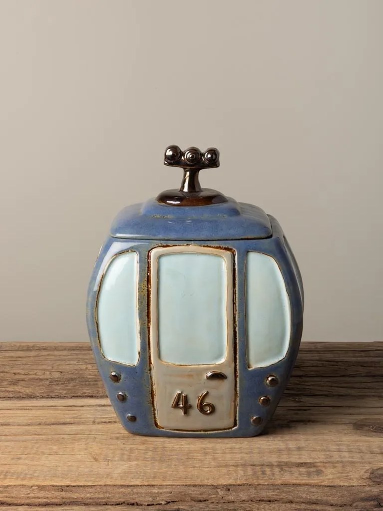Cutie decorativa, din ceramica, albastru, Box Cable