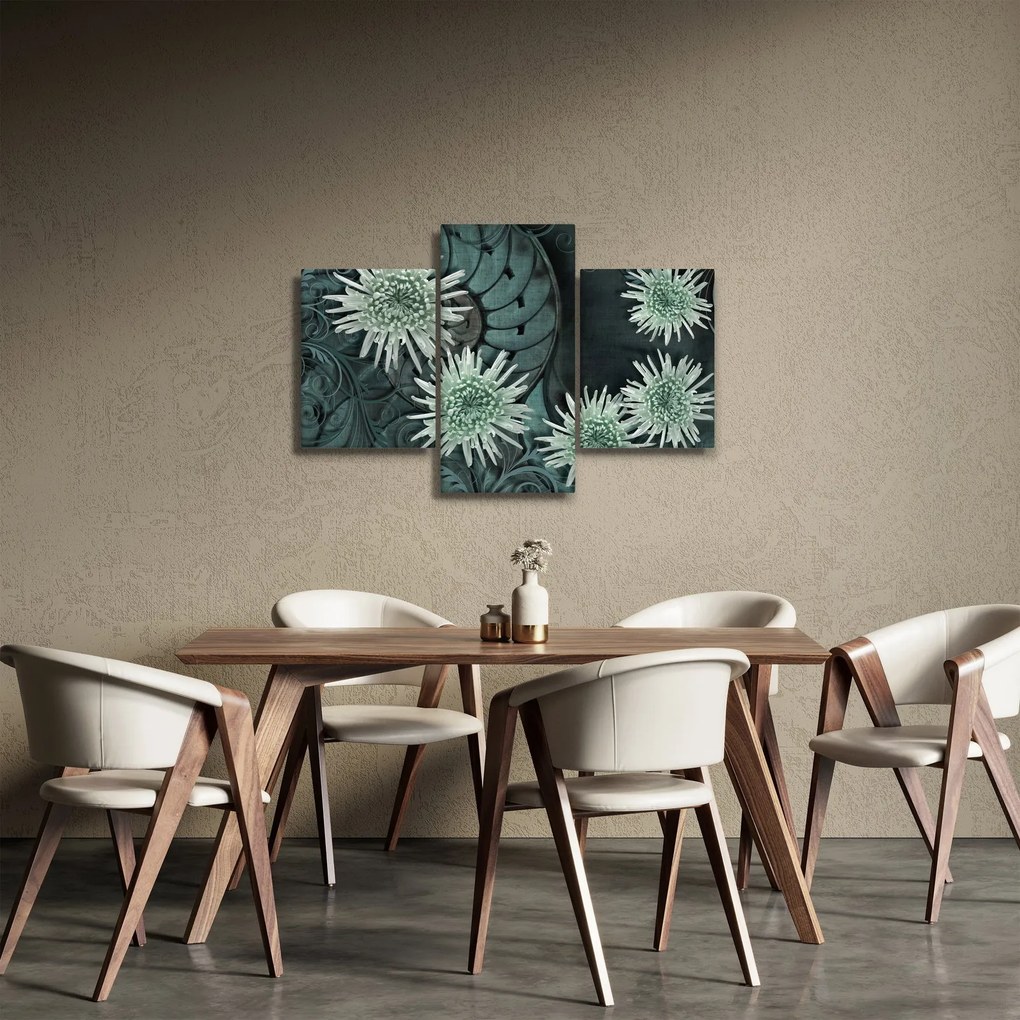 Tablou - Flori verzi (90x60 cm)