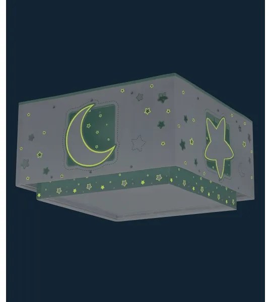 Plafonieră pentru copii MOONLIGHT 2xE27/60W/230V verde Dalber 63236H