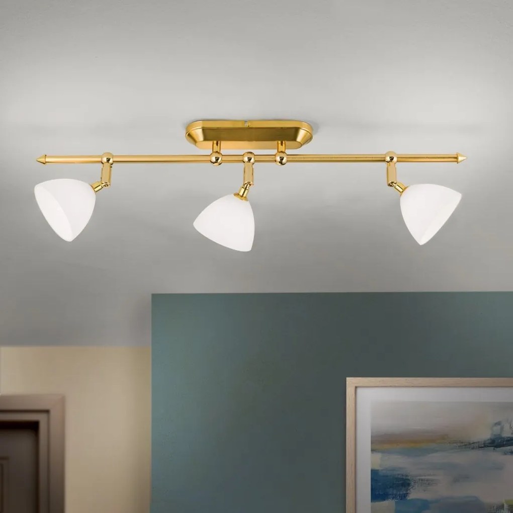 Lustra cu 3 spoturi design modern OPALDESIGN, auriu mat