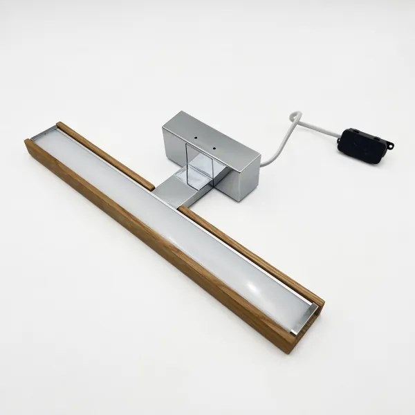Brilagi-LED Iluminare pentru oglindă de baie 3 în 1 WOODY MIRROR LED/8W/230V 40 cm IP44 crom/stejar