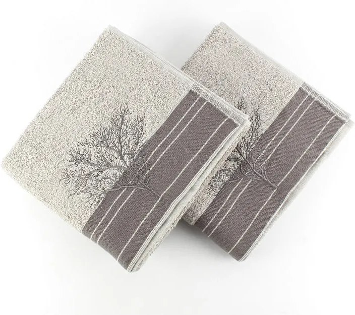 Set 2 prosoape din bumbac Infinity Grey, 50 x 90 cm, gri