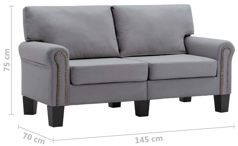 Canapea cu 2 locuri, gri deschis, material textil Gri deschis, Canapea cu 2 locuri