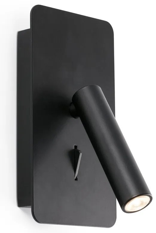 Aplica cu reader LED directionabil stil minimalist SUAU USB C negru