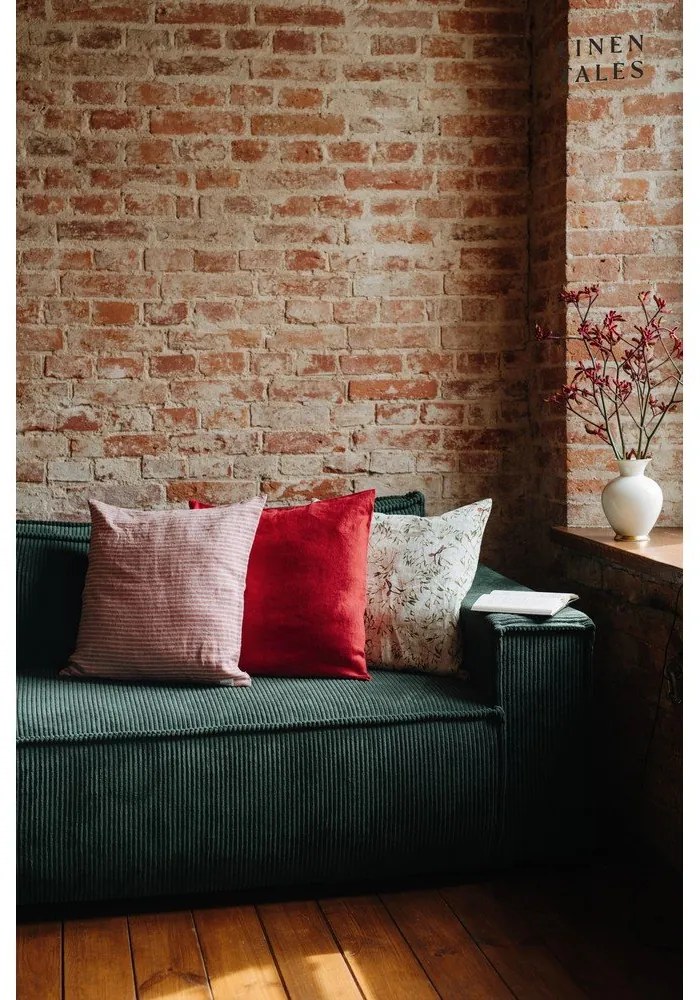 Față de pernă din in cu model de Crăciun 40x40 cm – Linen Tales