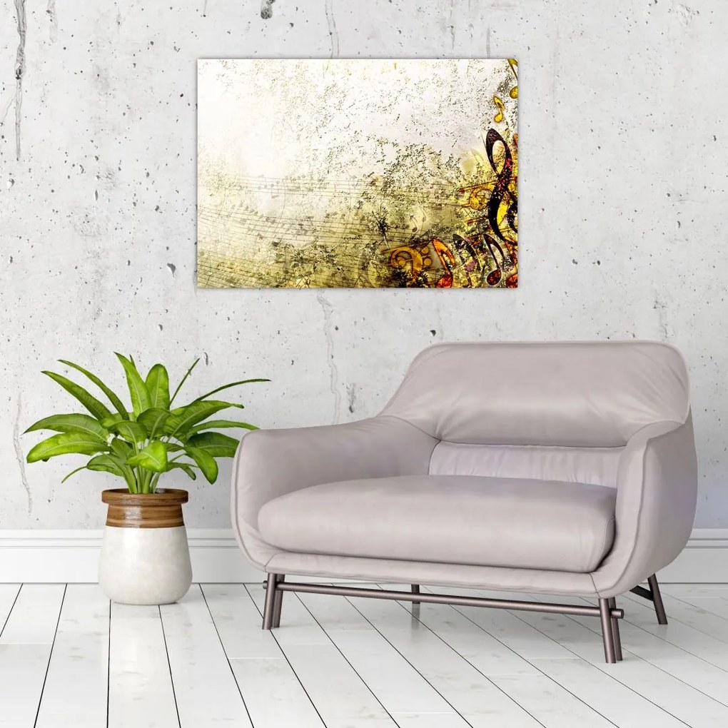 Tablou pe sticlă - Puterea muzicii (70x50 cm)